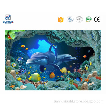 High quality cheap price 3d tiles,dolphin design bathroom 3d tiles,seaworld 3d floor tiles